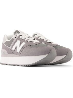 New Balance 574+ Platform Sneakers | Gray & White | Women’s Size 8